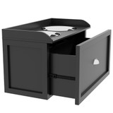 Podignuta hranilica za pse s 2 posude i ladicom 60 × 30 × 36 cm, crna