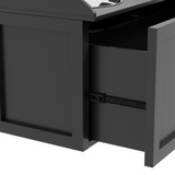 Podignuta hranilica za pse s 2 posude i ladicom 60 × 30 × 36 cm, crna