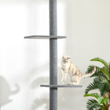 Grebalica za mačke od poda do plafona 228–260 cm s 4 platforme, siva