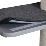 Zidna penjalica za mačke 137 cm s 4 platforme, svijetlosiva i bež