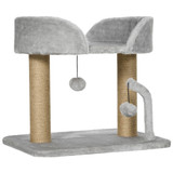 Grebalica za mačke s jutenim stubovima i platformom 48 × 38 × 42 cm, svijetlosiva