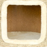 Grebalica za mačke u obliku bureta Ø 38 × 37 cm, s kućicom, khaki-bež