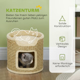 Grebalica za mačke u obliku bureta Ø 38 × 37 cm, s kućicom, khaki-bež
