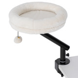 Krevet za mačke za radni stol, okretni 360°, 35 × 35 × 48 cm, krem bijela