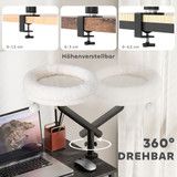 Krevet za mačke za radni stol, okretni 360°, 35 × 35 × 48 cm, krem bijela