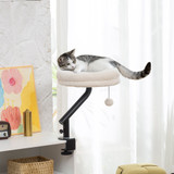 Krevet za mačke za radni stol, okretni 360°, 35 × 35 × 48 cm, krem bijela