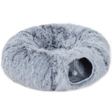 Sklopivi tunel za mačke s jastukom 90 × 80 × 27 cm, svijetlosiva