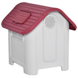 Kućica za pse 59 × 75 × 66 cm, s krovnim prozorom, crvena i svijetlosiva