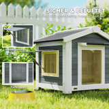 Kućica za pse od drveta s podizivim prozorom 98 × 76 × 69,5 cm, siva