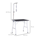 Sklopivi stol za njegu pasa s nosačem i omčama 91,5 × 61,5 × 76 cm, crni