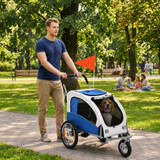 Prikolica za bicikl i kolica za pse 2 u 1, sklopiva, do 20 kg, svijetlosiva