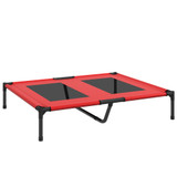 Povišen krevet za pse do 50 kg 92 × 76 × 18 cm, crveni