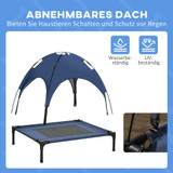 Krevet za pse s nadstrešnicom 76 × 61 × 73 cm, sklopivi, tamnoplavi