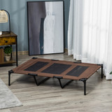 Sklopivi krevet za pse 122 × 92 × 23 cm, boja kafe i crna