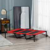 Sklopivi povišeni krevet za pse 122 × 92 × 23 cm, crveno-crni