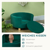 Sofa za pse s naslonom i drvenim nogama, za pse do 4,5 kg, zelena