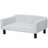 Sofa za pse od baršuna s naslonom 82 × 54 × 36 cm, svijetlosiva