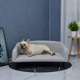 Sofa za pse od baršuna s naslonom 82 × 54 × 36 cm, svijetlosiva