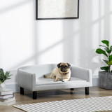 Sofa za pse od baršuna s naslonom 82 × 54 × 36 cm, svijetlosiva
