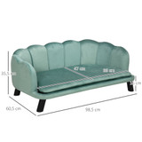 Sofa za pse do 25 kg s jastukom i drvenim nogarama, zelena