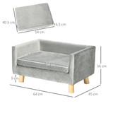 Krevet za pse u obliku sofe 64 × 45 × 36 cm, tamnosiva