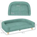 Krevet za pse u obliku sofe 98 × 67 × 25 cm, zeleni