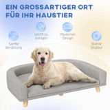 Sofa za velike pse do 30 kg, s jastukom 98 × 67 × 25 cm, siva