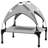 Krevet za pse s krovom 61 × 46 × 63 cm, svijetlosiva