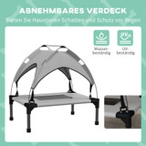 Krevet za pse s krovom 61 × 46 × 63 cm, svijetlosiva