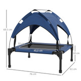 Krevet za pse s krovom 76 × 61 × 69,5 cm, tamnoplavi