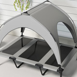Podignuti krevet za pse s krovom 106 × 76 × 94 cm, svijetlosiva