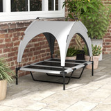 Podignuti krevet za pse s krovom 106 × 76 × 94 cm, svijetlosiva