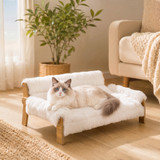 Krevet za mačke i male pse u stilu sofe 70 × 47 × 30 cm, bijeli