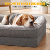 Krevet za pse s podignutim rubovima 91 × 68 × 16 cm, siva