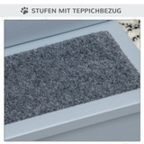 Stepenice za pse s 3 stepenika i pretincem 40,5 × 44,5 × 38 cm, siva