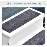 Stepenice za pse i mačke s 3 stepenika 40,5 × 44,5 × 38 cm, bijele