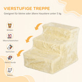 Stepenice za ljubimce s 3 stepenika 46 × 35 × 35 cm, bež