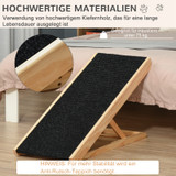 Sklopiva rampa za pse, 4 visine, 90 × 40 × 61 cm, crna i prirodno drvo