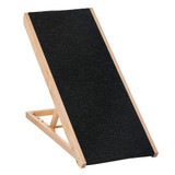 Sklopiva rampa za pse, 4 visine, 90 × 40 × 61 cm, crna i prirodno drvo