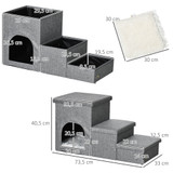Stepenice za ljubimce s kućicom i ostavom 73,5 × 33 × 40,5 cm, svijetlosiva