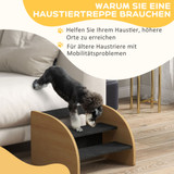 Stepenice za pse s 3 stepenika 38,5 × 38,5 × 30 cm, hrast i crna