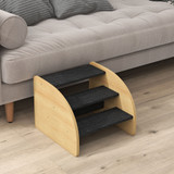 Stepenice za pse s 3 stepenika 38,5 × 38,5 × 30 cm, hrast i crna
