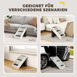 Sklopive stepenice za ljubimce s 3 stepenika 53 × 30,5 × 36,5 cm, krem bijele