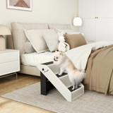Sklopive stepenice za ljubimce s 3 stepenika 53 × 30,5 × 36,5 cm, krem bijele