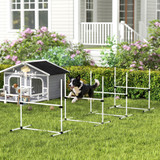 Agility set za pse s 4 prepone podesive visine i torbom, bijeli