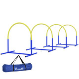 Agility set za pse s 4 luka i torbom za nošenje, plavo-žuti