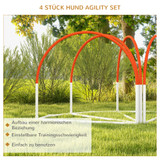 Agility set za pse s 4 elementa i torbom za nošenje, bijelo-narandžasti