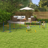 Agility set za pse sa slalomom, preprekama i tunelima, narandžasto-plavi