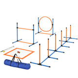 Agility set za pse, 7 dijelova, plavo-narandžasti