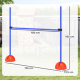 Agility set za pse s 4 prepreke i torbom za nošenje, plavo-narandžasti